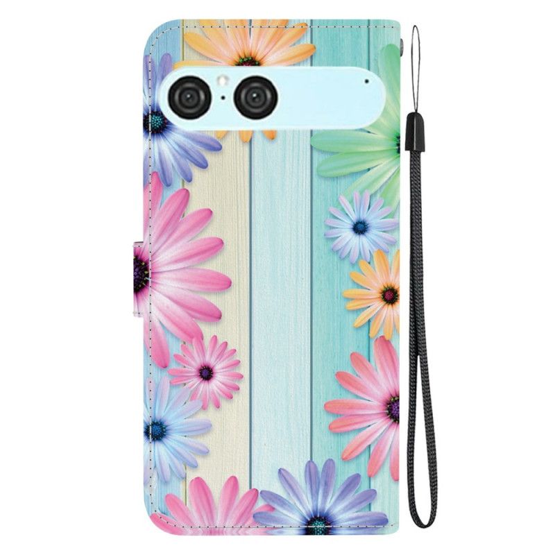 Skórzany Futerał Sony Xperia 10 Vii Etui Na Telefon Kolorowe Słoneczniki