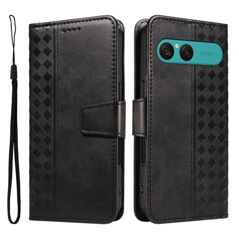 Skórzany Futerał Sony Xperia 10 Vii Etui Na Telefon Wzór W Romby