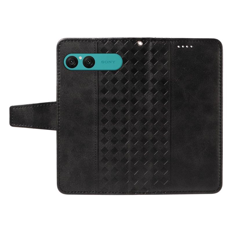 Skórzany Futerał Sony Xperia 10 Vii Etui Na Telefon Wzór W Romby