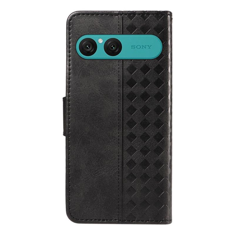 Skórzany Futerał Sony Xperia 10 Vii Etui Na Telefon Wzór W Romby