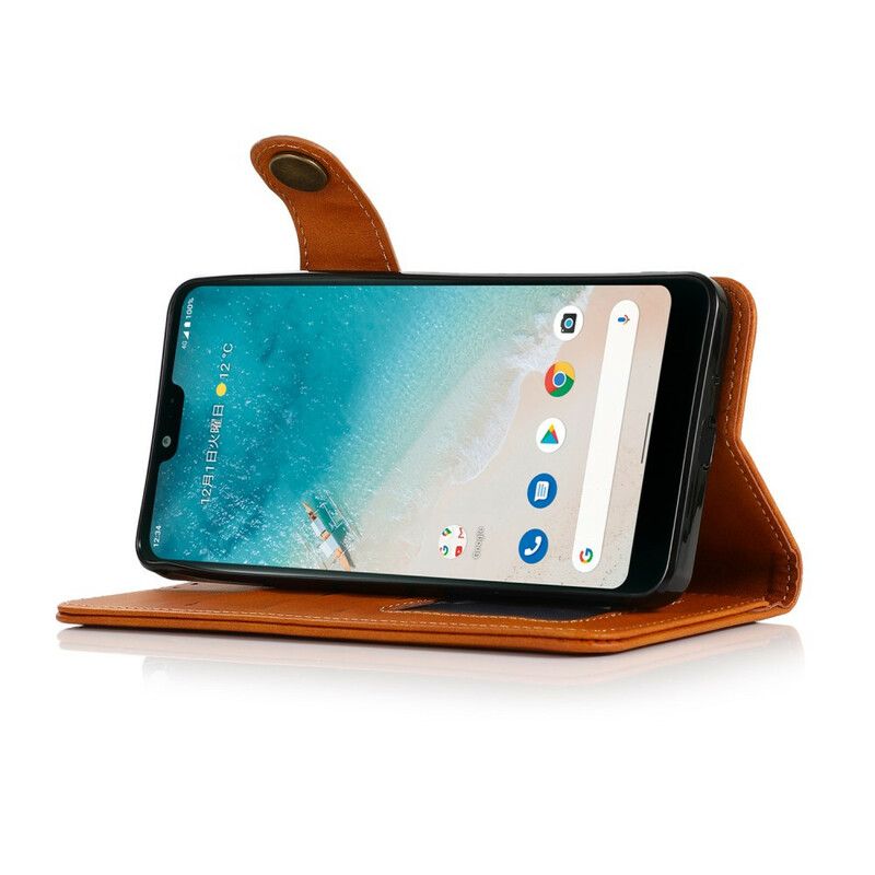 Obudowa Asus Zenfone 8 Etui Na Telefon Guzik Ze Sztucznej Skóry Khazneh