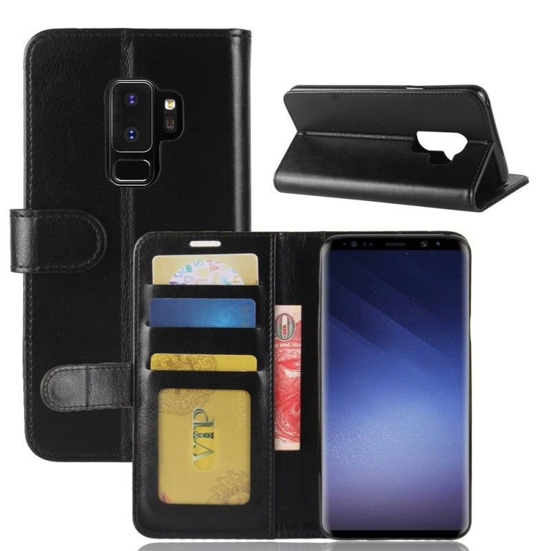 Etui Folio Samsung Galaxy S9 Plus Brązowy Czarny Ultra Sztuczna Skóra