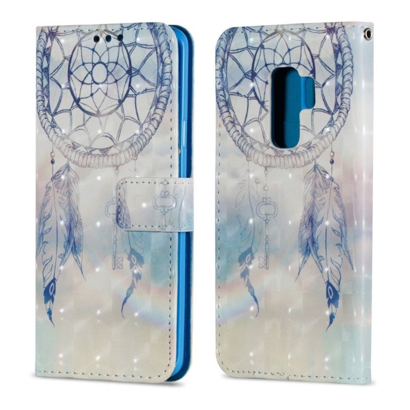 Etui Folio Samsung Galaxy S9 Plus Jasnoniebieski Akwarela Łapacz Snów Etui Ochronne