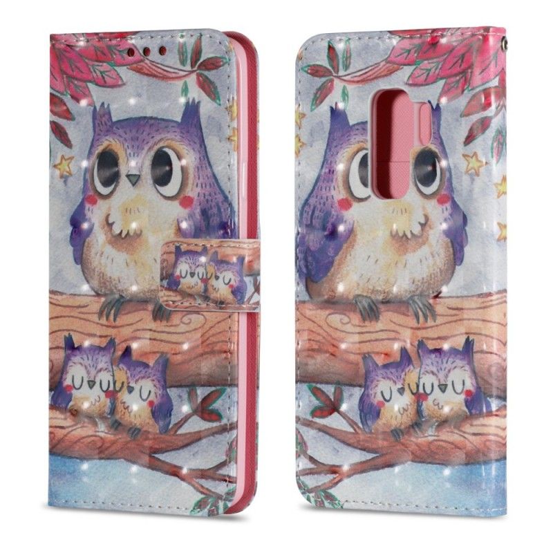 Etui Folio Samsung Galaxy S9 Plus Obraz Rodziny Sów