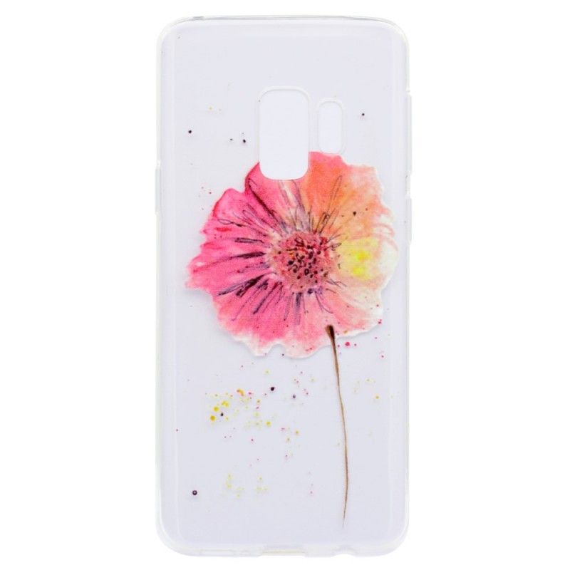 Etui Samsung Galaxy S9 Plus Przezroczysty Mak Akwarelowy