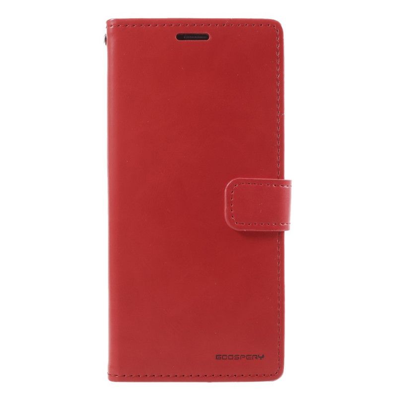 Skórzany Futerał Samsung Galaxy S9 Plus Czerwony Czarny Etui na Telefon Imitacja Skóry Rtęciowej Goospery