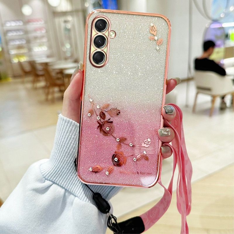 Etui Do Samsung Galaxy A17 4g / 5g Paski Kadem Z Kryształkami