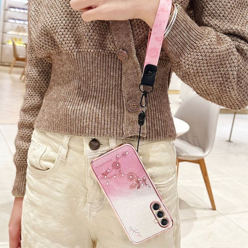 Etui Do Samsung Galaxy A17 4g / 5g Paski Kadem Z Kryształkami