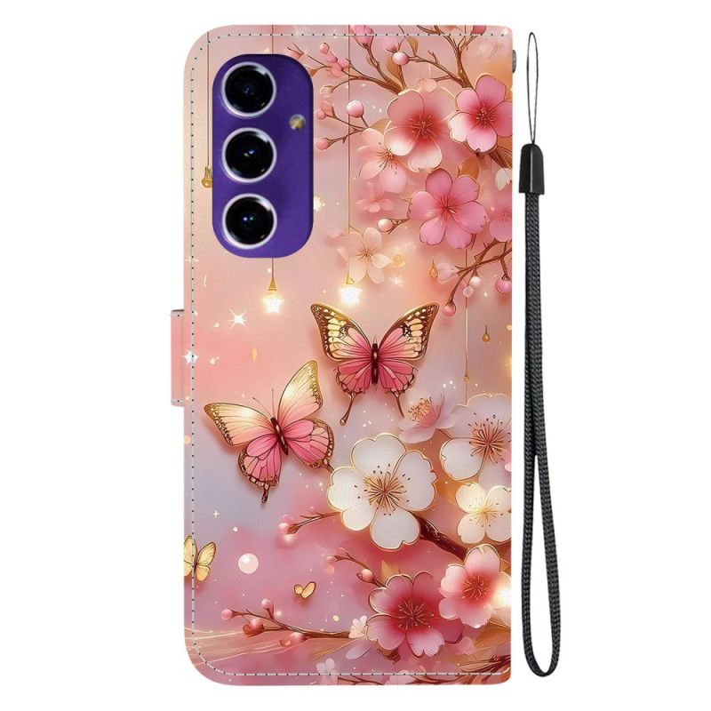 Etui Folio Do Samsung Galaxy A17 4g / 5g CZerwone Kwiaty