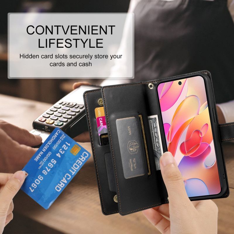 Etui Folio Do Samsung Galaxy A17 4g / 5g Portfel Z Kieszenią Na Zamek Błyskawiczny I Paskami