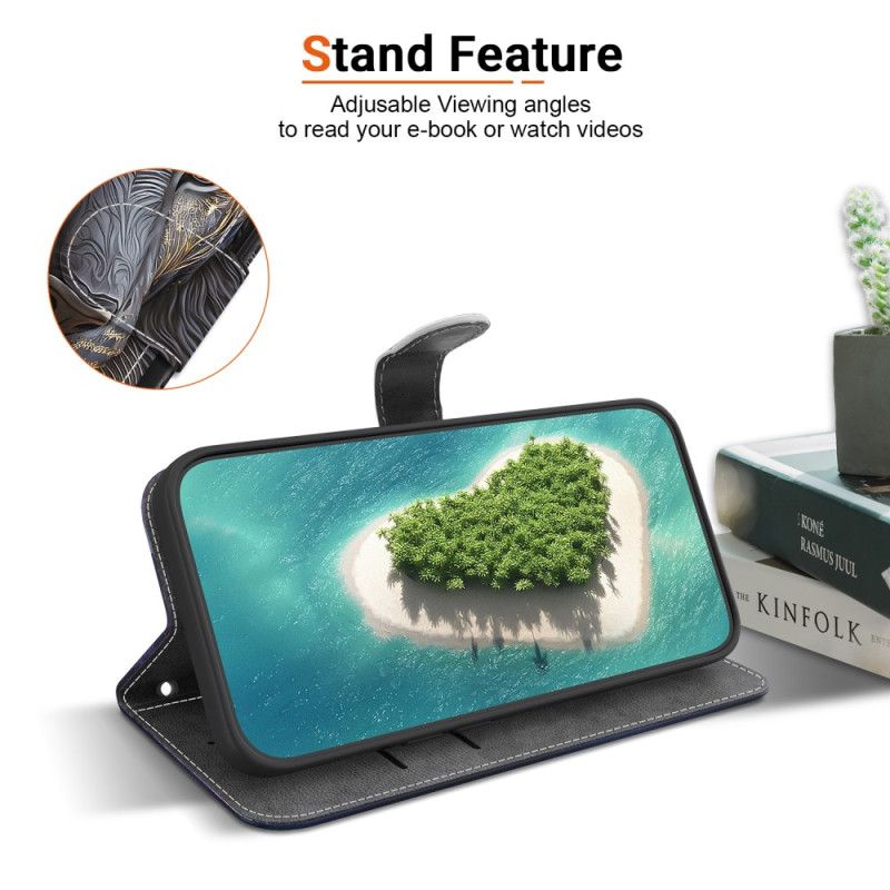 Etui Folio Do Samsung Galaxy A17 4g / 5g Złoty I CZarny Lew