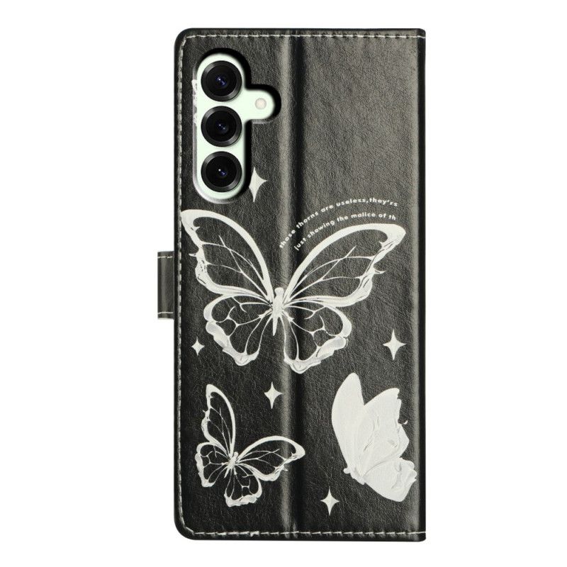 Etui Folio Samsung Galaxy A17 4g / 5g CZarno-białe Motyle