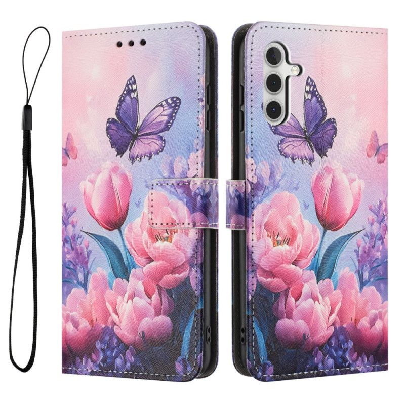 Etui Folio Samsung Galaxy A17 4g / 5g Dekoracje Kwiatowe Etui Ochronne
