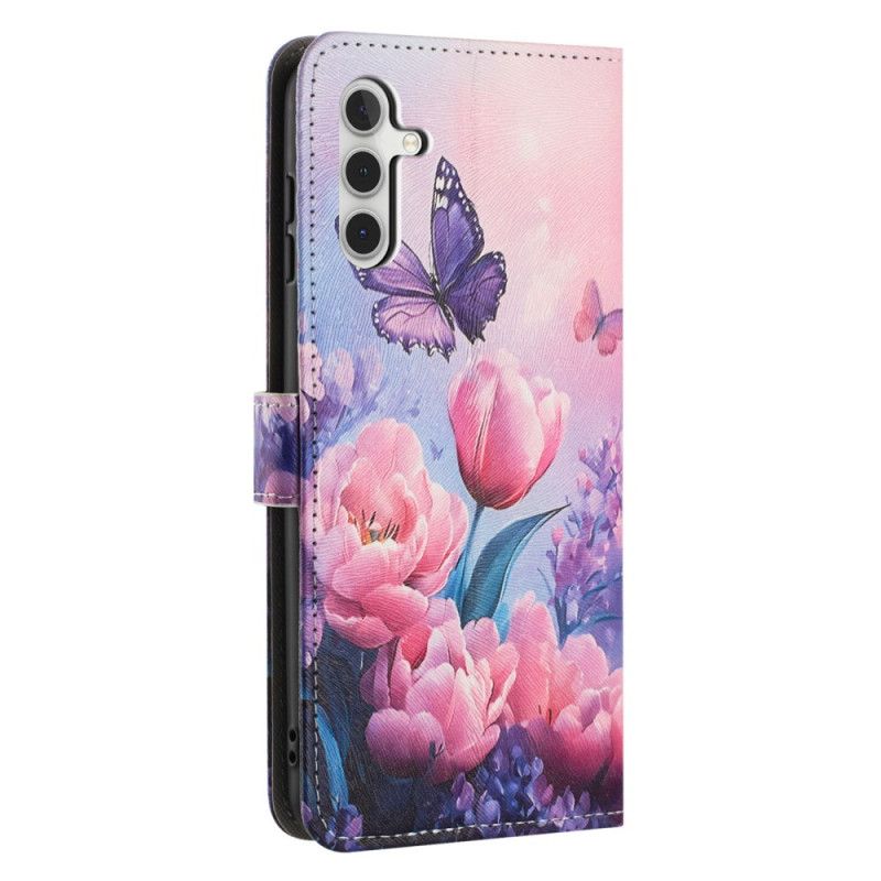 Etui Folio Samsung Galaxy A17 4g / 5g Dekoracje Kwiatowe Etui Ochronne