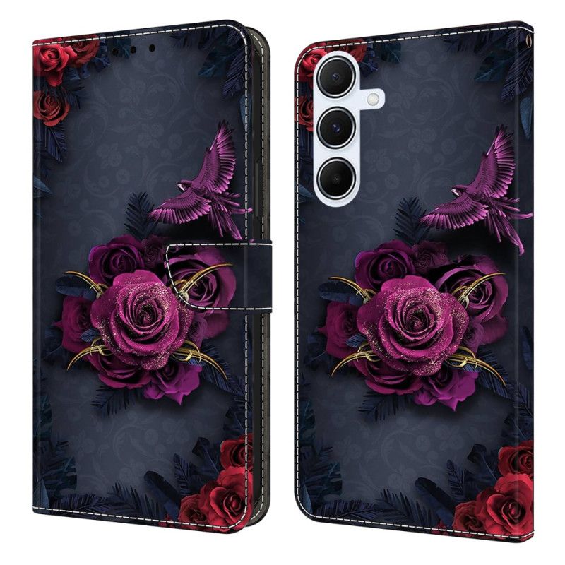 Etui Folio Samsung Galaxy A17 4g / 5g Fioletowe Kwiaty Etui Ochronne