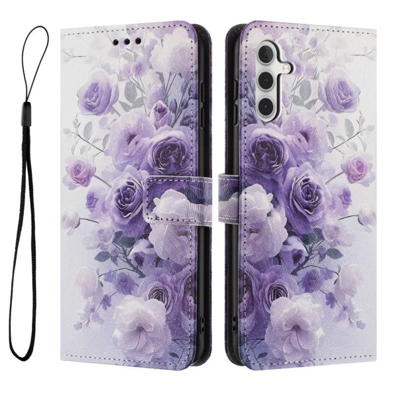 Etui Folio Samsung Galaxy A17 4g / 5g Fioletowe Róże Etui Ochronne