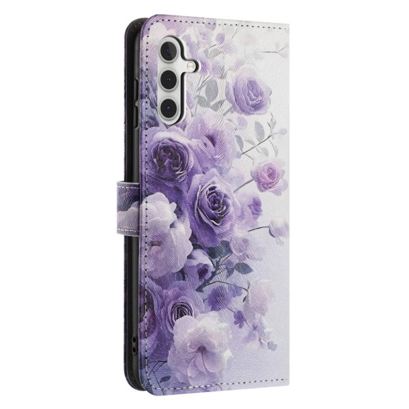 Etui Folio Samsung Galaxy A17 4g / 5g Fioletowe Róże Etui Ochronne