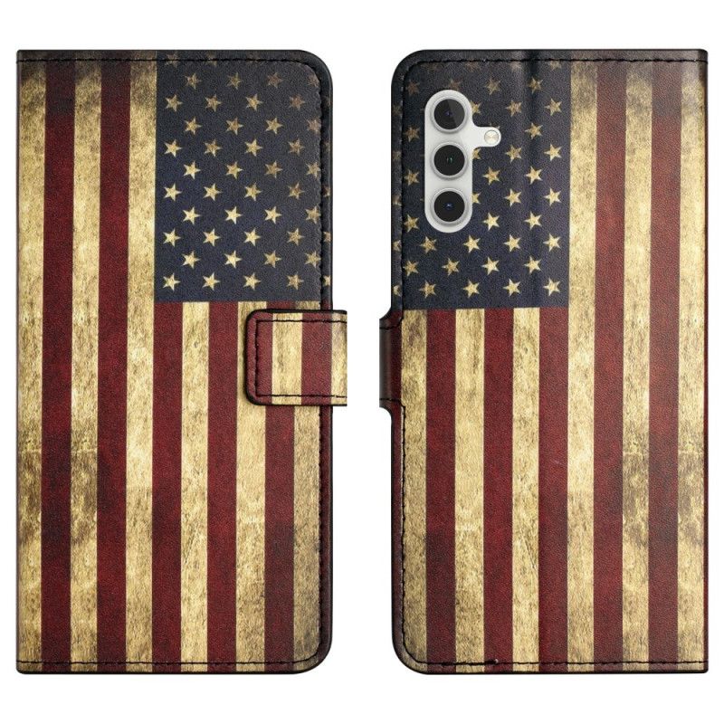 Etui Folio Samsung Galaxy A17 4g / 5g Flaga Amerykańska W Stylu Vintage Etui Ochronne