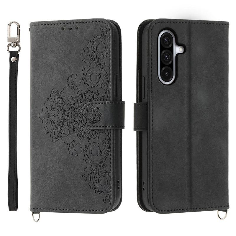 Etui Folio Samsung Galaxy A17 4g / 5g Koronkowy Portfel Z Efektem Zamszu Etui Ochronne