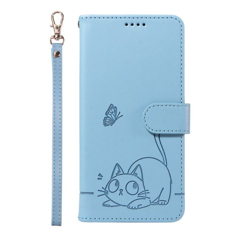 Etui Folio Samsung Galaxy A17 4g / 5g Pasek Z Wzorem Kota