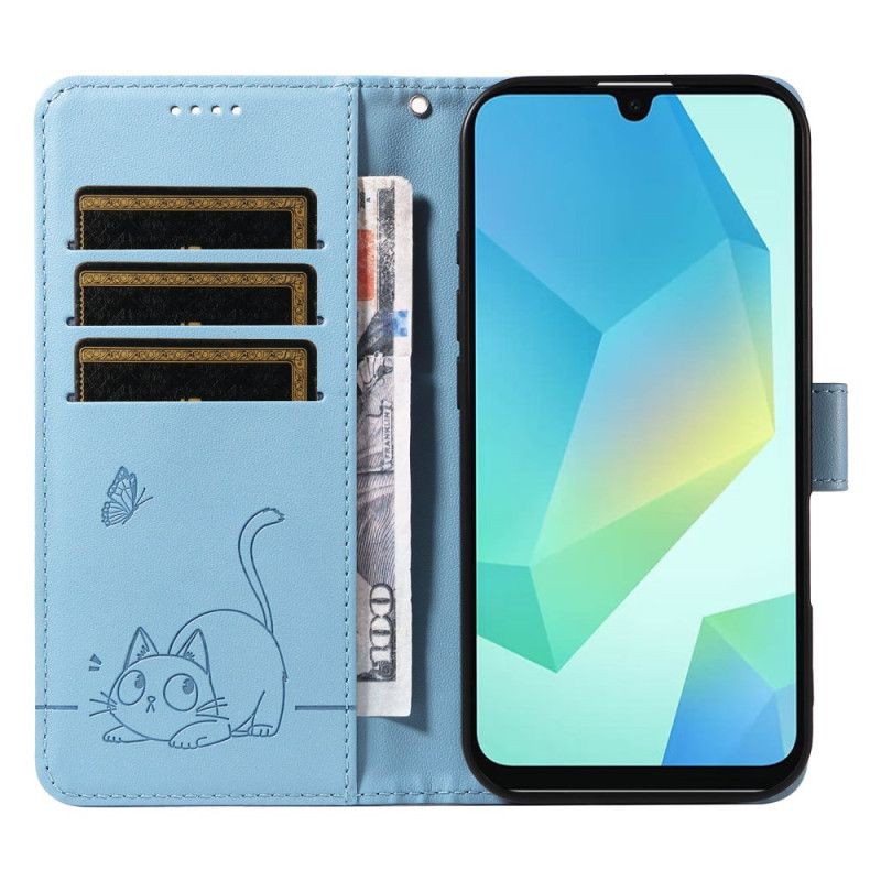 Etui Folio Samsung Galaxy A17 4g / 5g Pasek Z Wzorem Kota