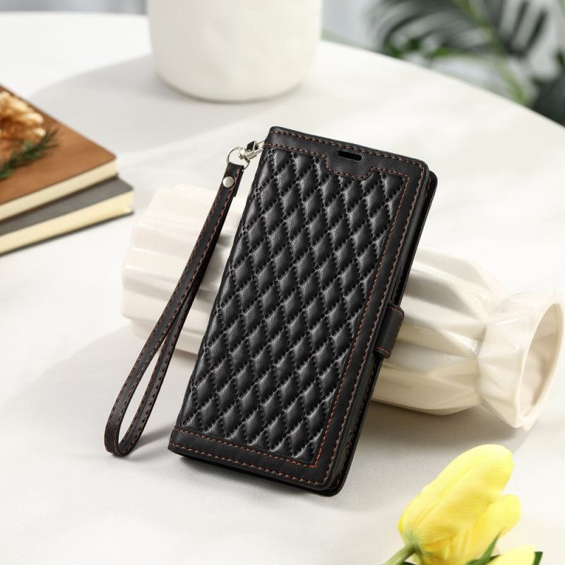 Etui Folio Samsung Galaxy A17 4g / 5g Pikowane W Stylu Vintage Etui Ochronne