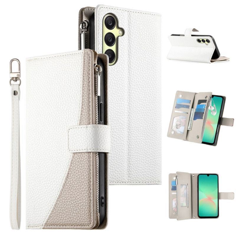 Etui Folio Samsung Galaxy A17 4g / 5g Portfel Z Zamkiem Błyskawicznym I Paskiem Etui Ochronne