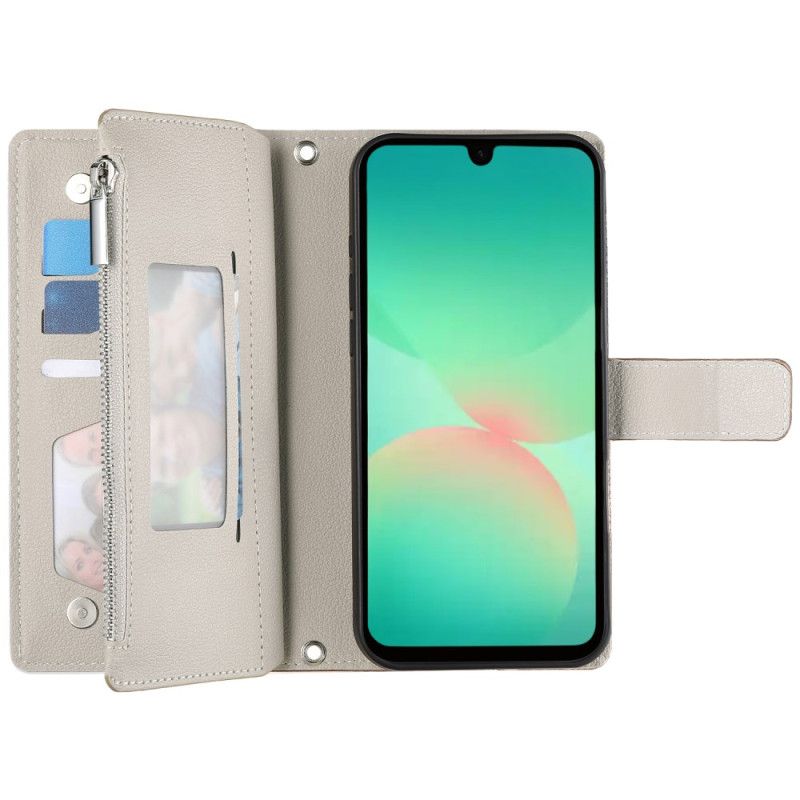 Etui Folio Samsung Galaxy A17 4g / 5g Portfel Z Zamkiem Błyskawicznym I Paskiem Etui Ochronne