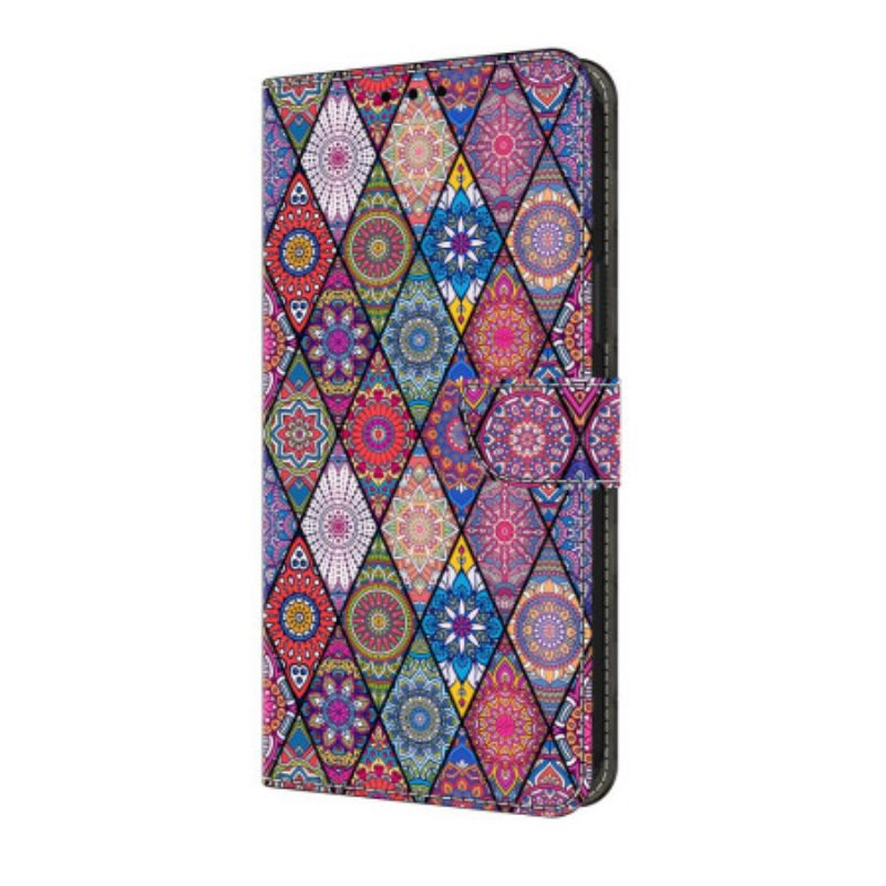 Etui Folio Samsung Galaxy A17 4g / 5g Różowy Wzór Etniczny Etui Ochronne