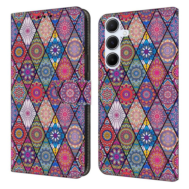 Etui Folio Samsung Galaxy A17 4g / 5g Różowy Wzór Etniczny Etui Ochronne