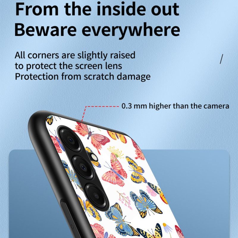 Etui Samsung Galaxy A17 4g / 5g Motyle Ze Szkła Hartowanego