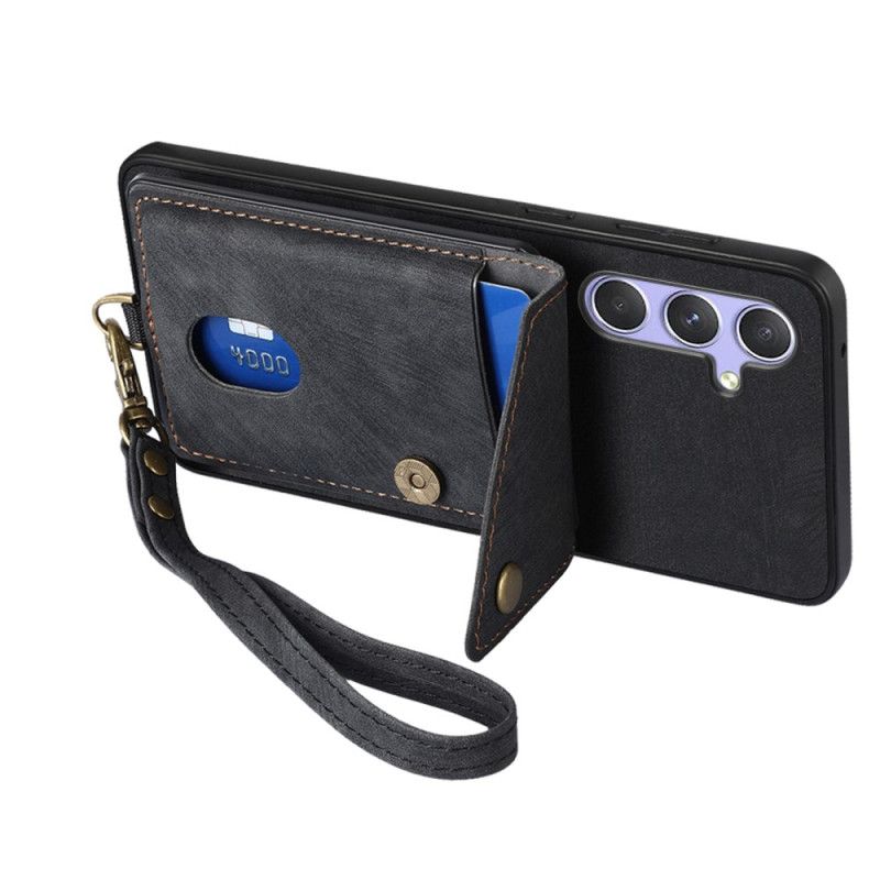 Futerały Samsung Galaxy A17 4g / 5g Etui Na Telefon Efekt Zamszu Z Uchwytem Na Karty I Smyczą