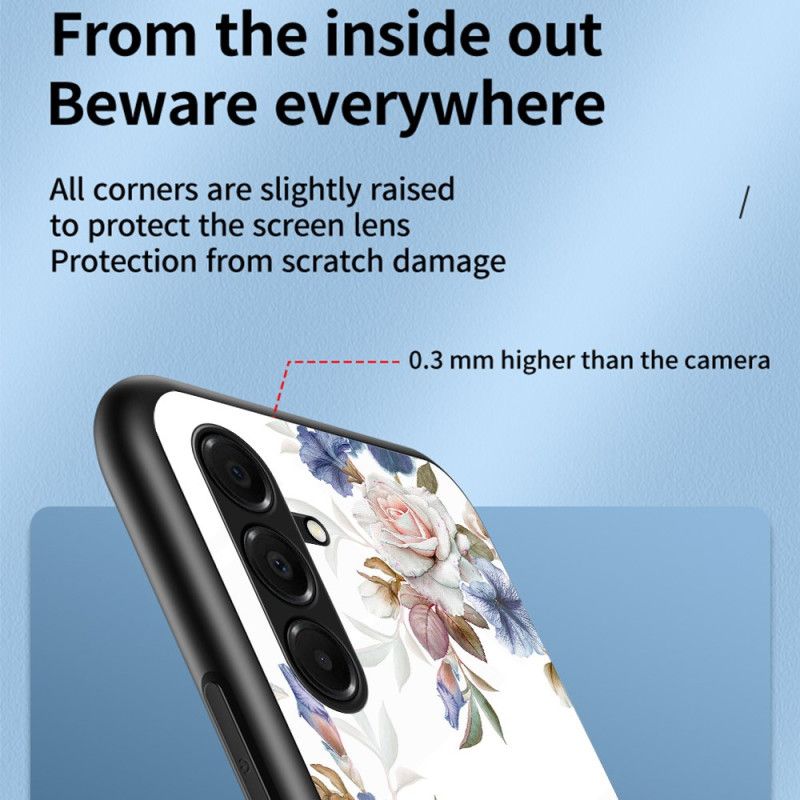 Futerały Samsung Galaxy A17 4g / 5g Etui Na Telefon Kwiaty Ze Szkła Hartowanego