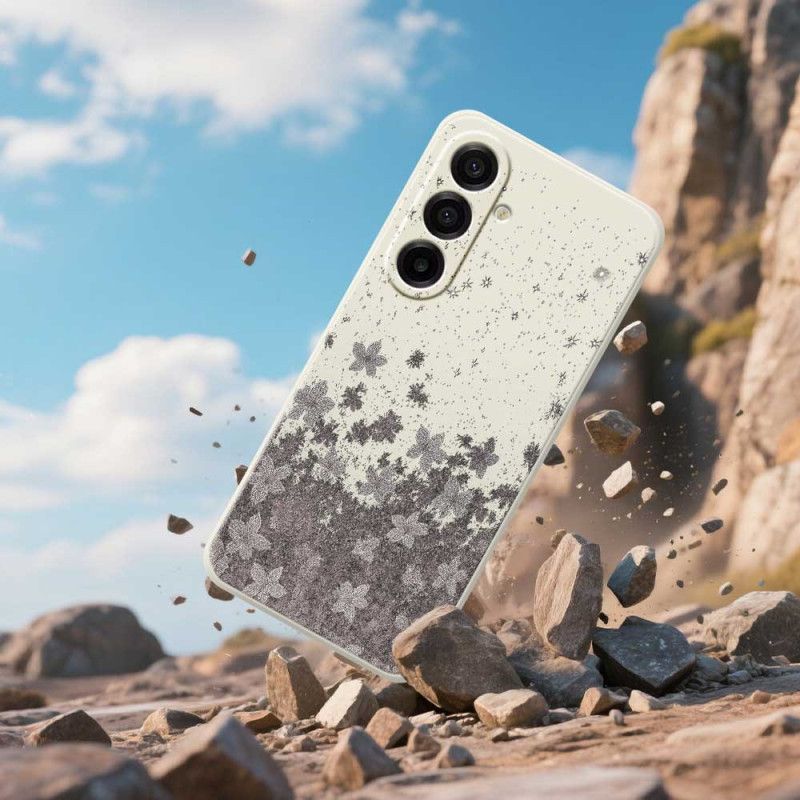 Futerały Samsung Galaxy A17 4g / 5g Etui Na Telefon Szare Kwiaty