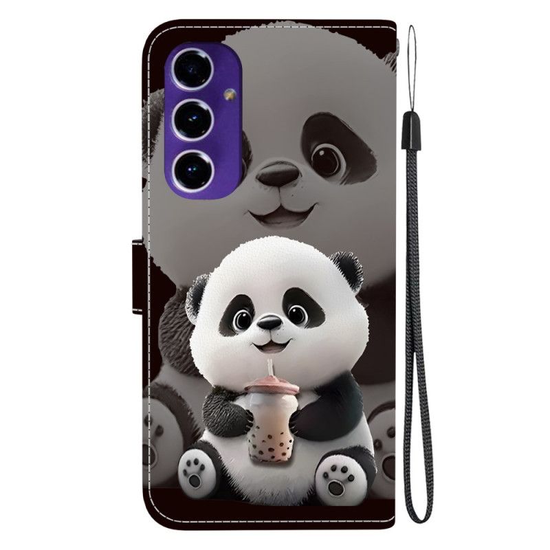 Skórzany Futerał Samsung Galaxy A17 4g / 5g Etui Na Telefon Herbaciana Panda