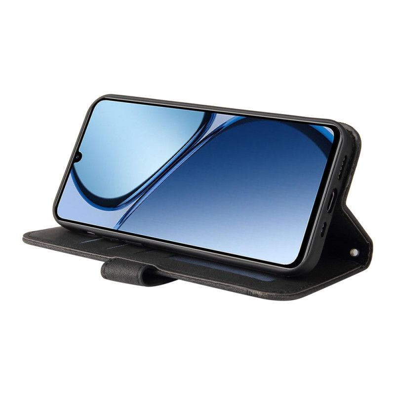 Etui Folio Do Realme Note 60 Dekoracyjny Nit Imitujący Zamsz