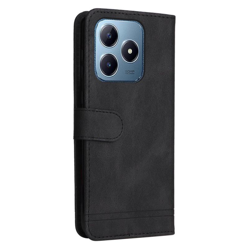 Etui Folio Do Realme Note 60 Dekoracyjny Nit Imitujący Zamsz