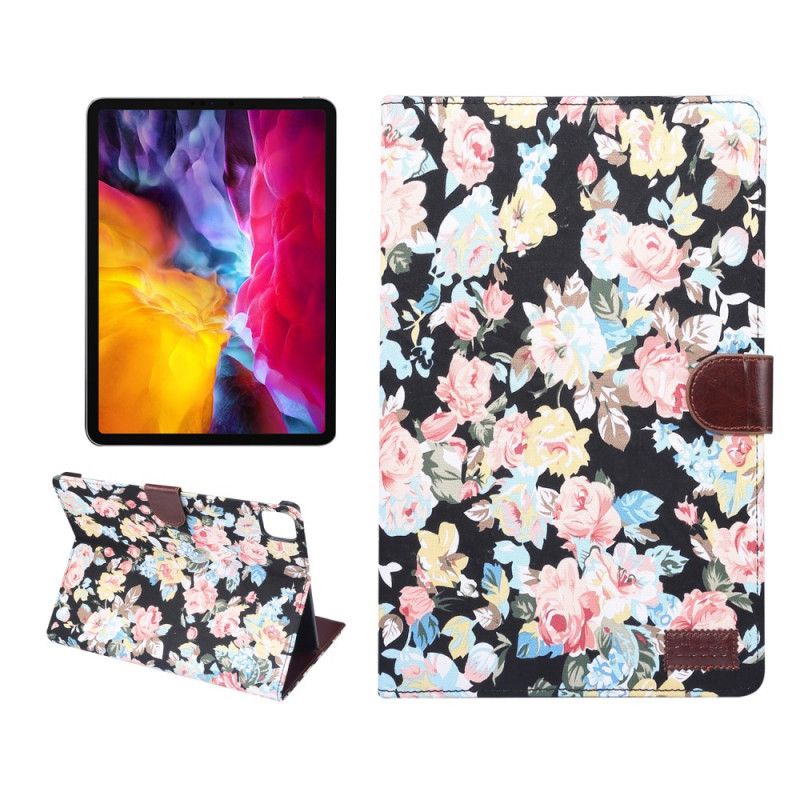 Etui Folio iPad Pro 11" (2018) (2020) Czarny Wzór Kwiatowy Etui Ochronne