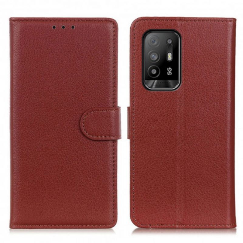 Etui Folio Oppo A94 5g Lychee Sztuczna Skóra Etui Ochronne