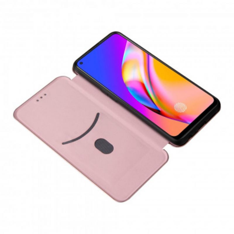 Flip Kotelot Oppo A94 5g Kolorowy Węgiel Silikonowy