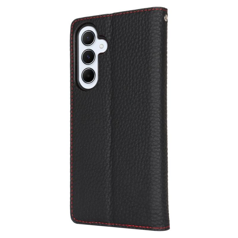Flip Kotelot Samsung Galaxy S24 Fe Skóra O Fakturze Litchi Etui Ochronne