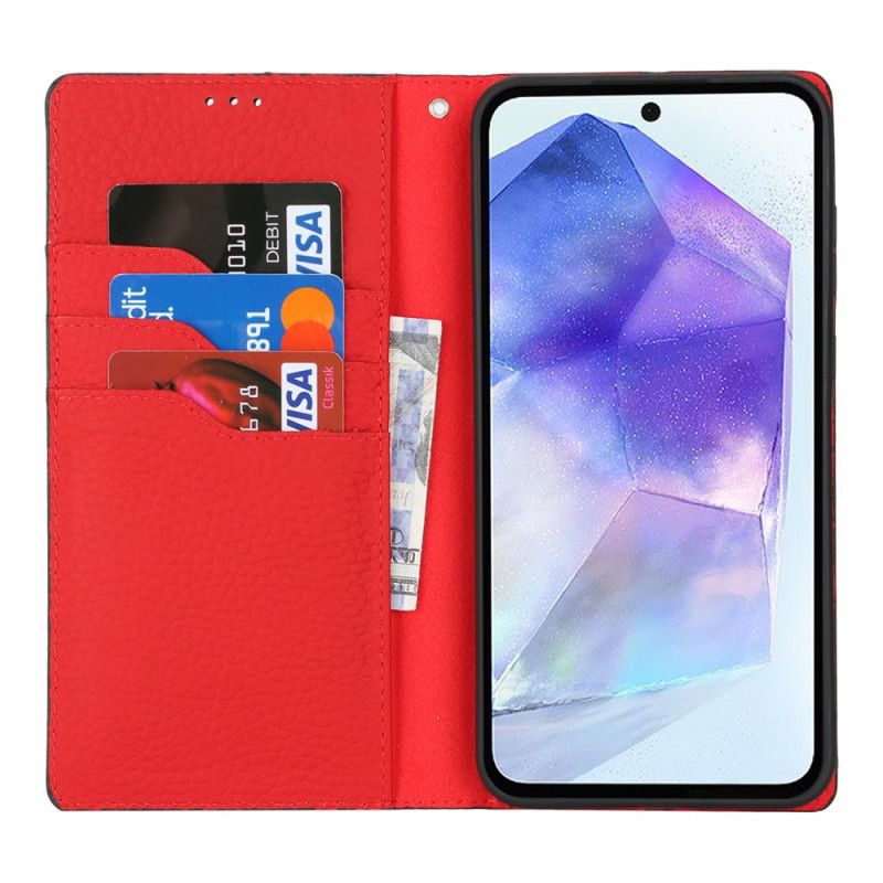 Flip Kotelot Samsung Galaxy S24 Fe Skóra O Fakturze Litchi Etui Ochronne