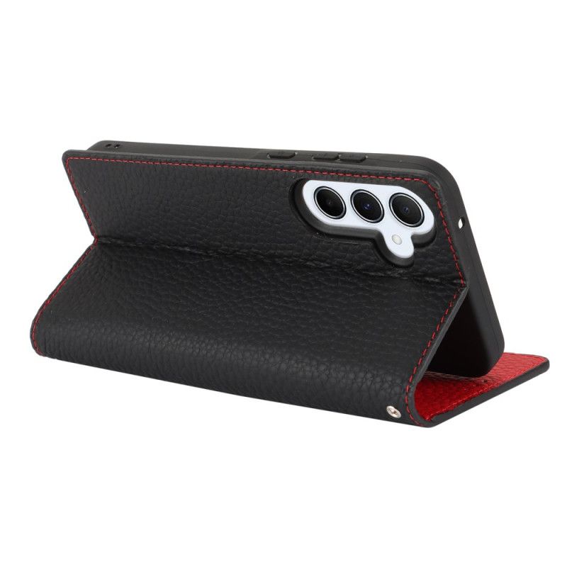 Flip Kotelot Samsung Galaxy S24 Fe Skóra O Fakturze Litchi Etui Ochronne