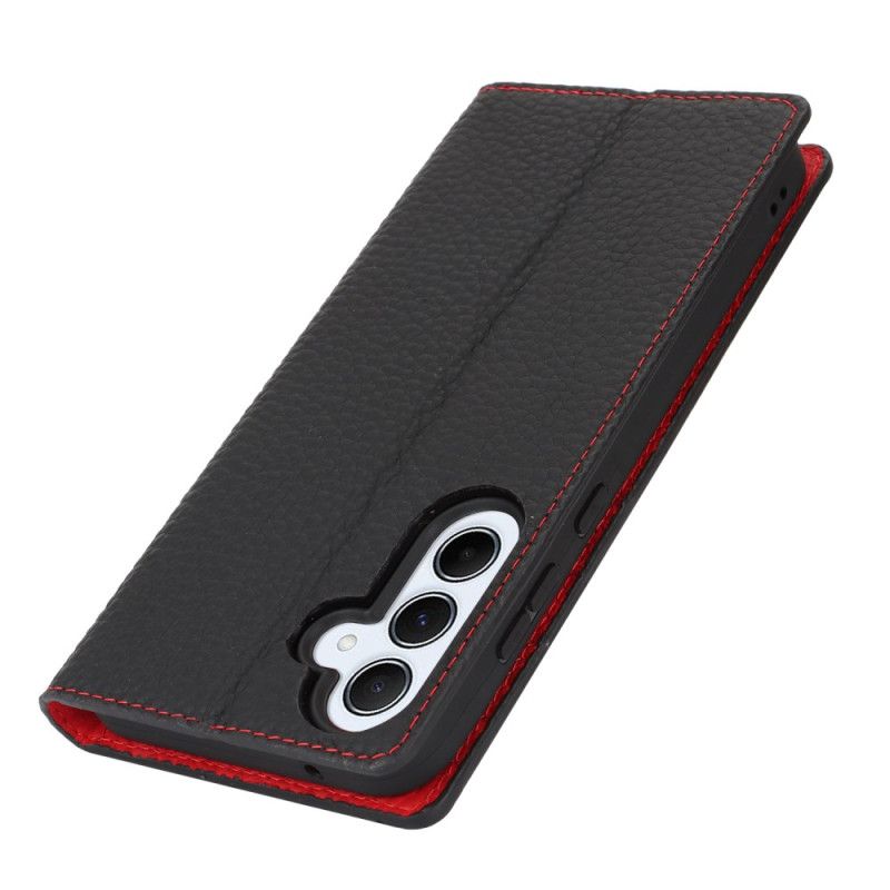 Flip Kotelot Samsung Galaxy S24 Fe Skóra O Fakturze Litchi Etui Ochronne