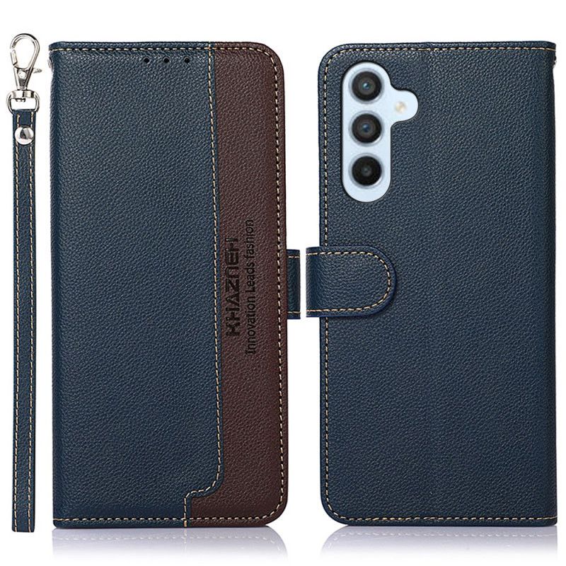 Skórzany Futerał Samsung Galaxy S24 Fe Etui Na Telefon Dwukolorowy Khazneh