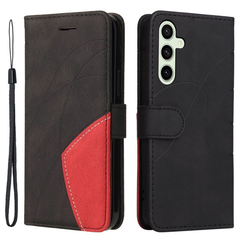 Skórzany Futerał Samsung Galaxy S24 Fe Etui Na Telefon Falista Linia
