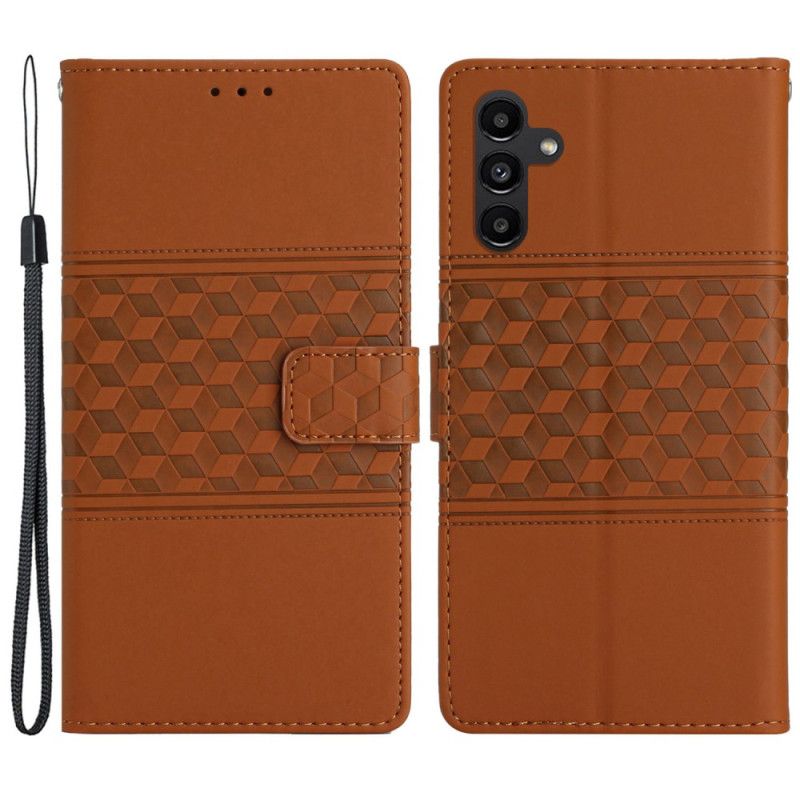 Skórzany Futerał Samsung Galaxy S24 Fe Etui Na Telefon Fryz Motyli