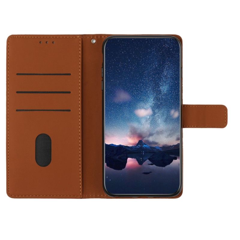 Skórzany Futerał Samsung Galaxy S24 Fe Etui Na Telefon Fryz Motyli