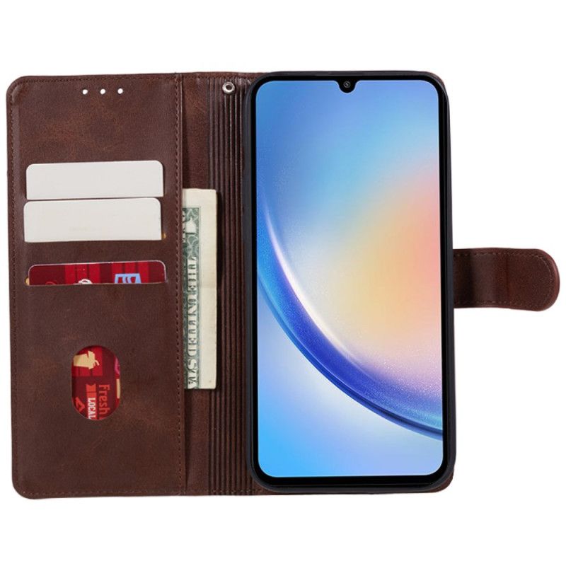 Skórzany Futerał Samsung Galaxy S24 Fe Etui Na Telefon Imitacja Skóry