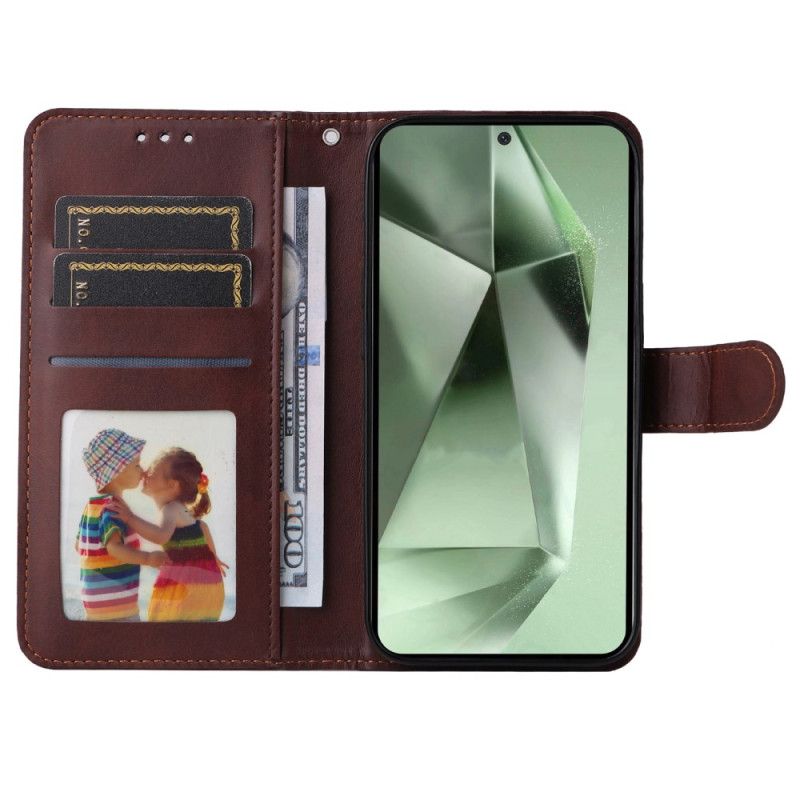 Skórzany Futerał Samsung Galaxy S24 Fe Etui Na Telefon Klasyczny Efekt Skóry Z Paskiem